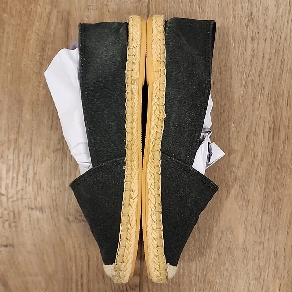Laro Espadrilles Shoes Made in Spain Black Tan Vacation Beachy size 38 or 7.5-8